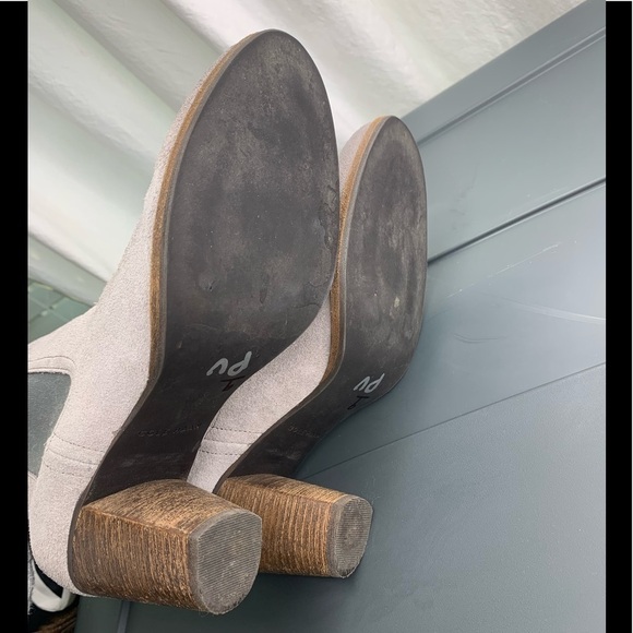 Cole Haan Hayes Gore Suede Grey Heeled Ankle Boots - Picture 9 of 11